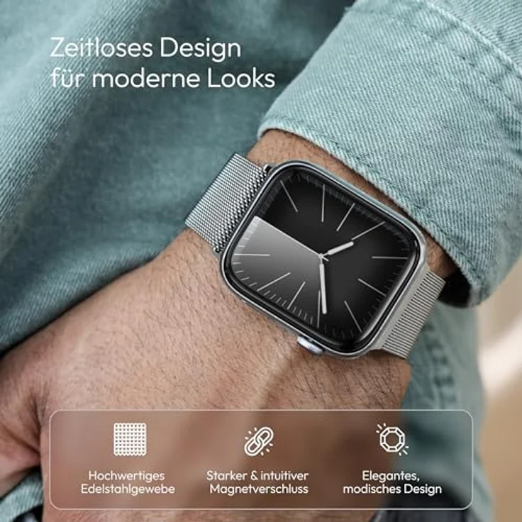 Vonmählen Milanese Loop 2 Armband für Apple Watch 40 | 41 | 42 mm, Silber, Versandkostenfrei – Bild 2