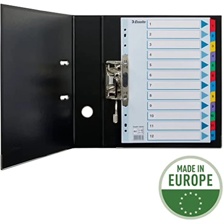 ESSELTE Aktenordner Esselte Ordnerregister Vollformat 1-12 weiß - Langlebiges Register in attraktiver Farbkombination – Bild 4