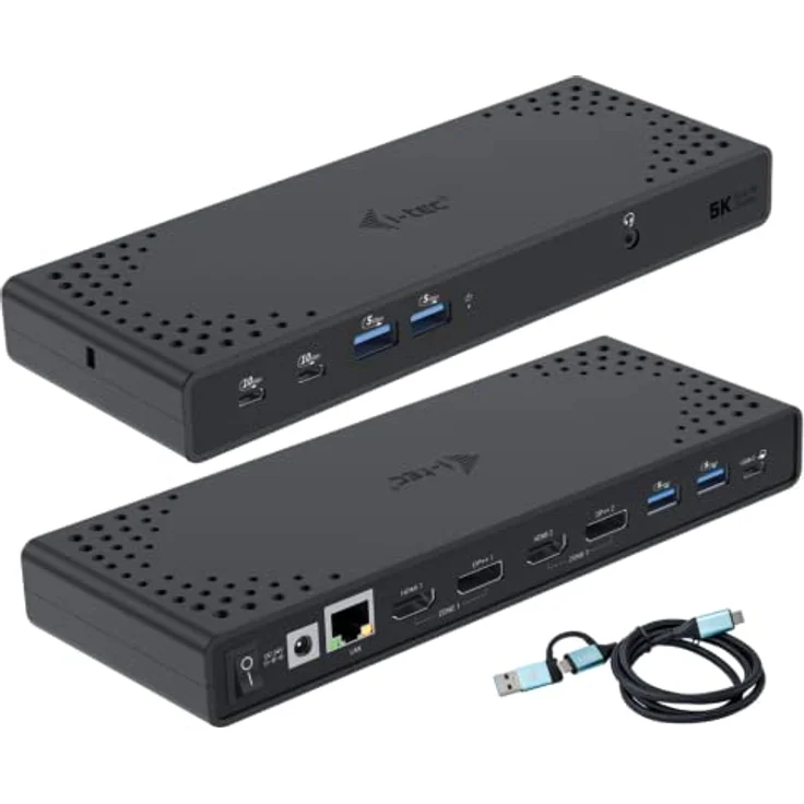 i-tec USB 3.0 / USB-C/Thunderbolt 3 Dual Display Docking Station Gen2 mit Stromversorgung 100W – Bild 1