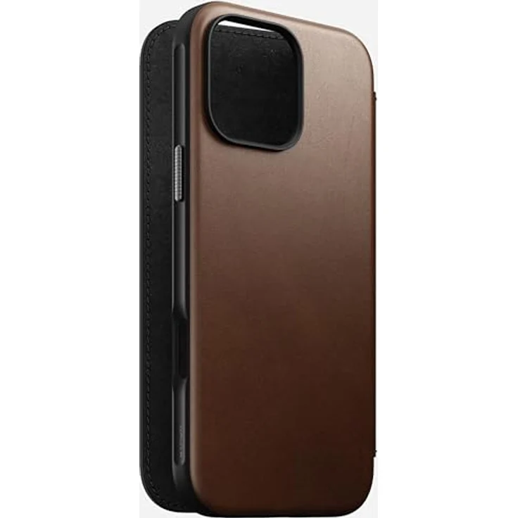 Nomad Modern Leather Folio für Apple iPhone 16 Pro, Smartphone Hülle mit Kartenfächern, Braun – Bild 5