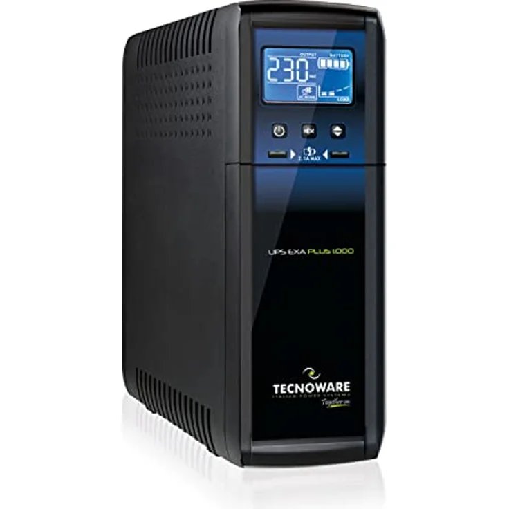 Tecnoware USV EXA PLUS 1000 Unterbrechungsfreie Stromversorgung für PC-GAMING und KONSOLE, Hohe Geräuschlosigkeit, 8 IEC-Ausgänge, Autonomie bis zu 50 min, Leistung 1000 VA – Bild 1