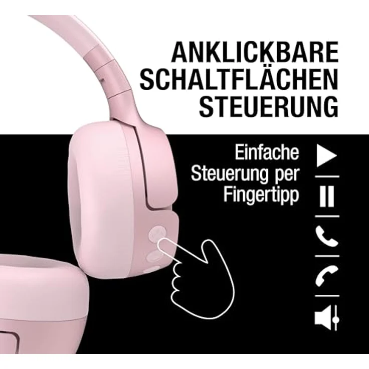 Fresh 'n Rebel Code Fuse, On-Ear Bluetooth-Kopfhörer mit 30 Stunden Spielzeit, Mikrofon, Sprachassistent und faltbarem Design, Pastel Pink – Bild 3