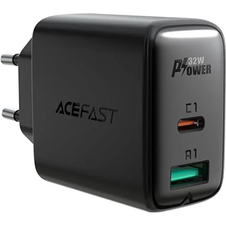 ACEFAST Wall Charger A5 PD32W, USB + USB-C (Black)
