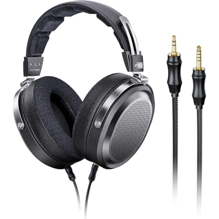 FiiO FT1 Pro Open-Back Planar Magnetic Wired Hi-Fi Kopfhörer für Zuhause, Studio, Aufnahme, hohe Empfindlichkeit in Schwarz