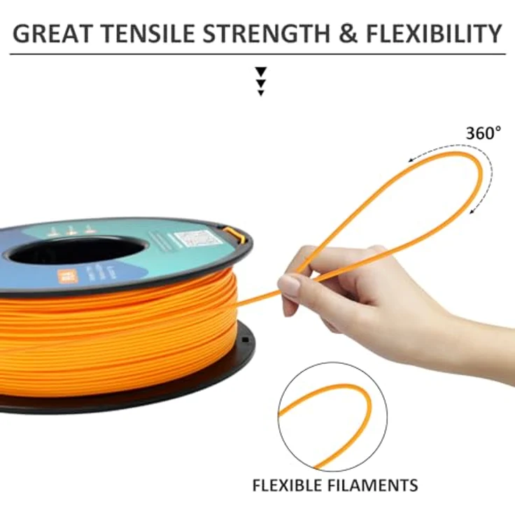 GIANTARM PLA Filament 1.75mm, 1kg Spule in Orange, hohe Präzision, vakuumverpackt – Bild 3