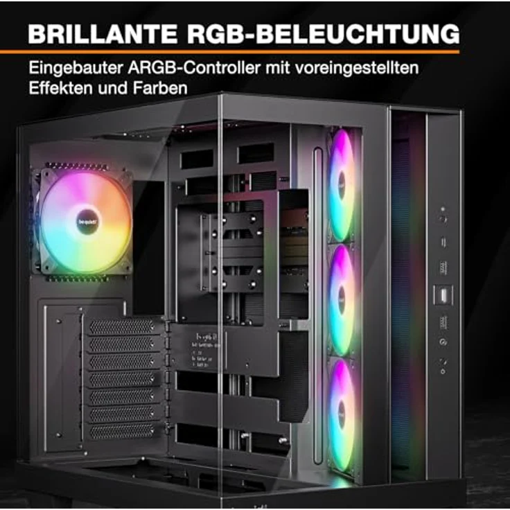 be quiet! Light Base 500 LX, Midi-Tower PC Gehäuse für ATX, Mini-ITX und mATX, max. Kühlerhöhe 185 mm, max. GPU-Länge 400 mm, Schwarz – Bild 5