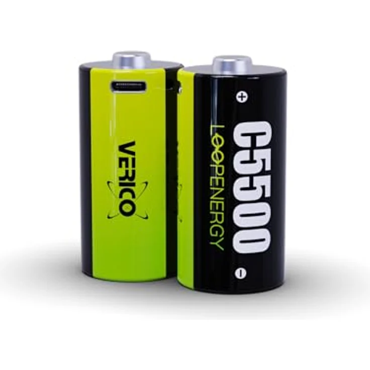 VERICO LoopEnergy Größe C, Baby, CR14-2er Pack, Li-Ion Akku, Schnellladung via USB-C in 2 Stunden, inkl. 1 x Ladekabel Typ A auf 2 x Typ C, Umweltfreundlich & Langlebig – Bild 3