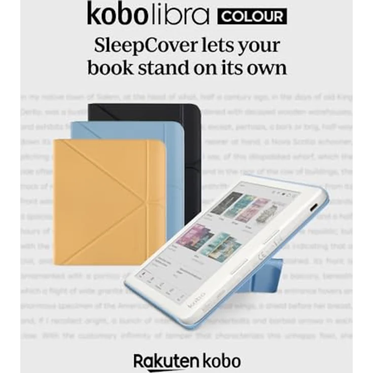 Kobo Libra Colour SleepCover Case | Dusk Blue | Sleep/Wake Technology | Built-in 2-Way Stand | Vegan Leather | Compatible with 7" Kobo Libra Color eReader – Bild 5