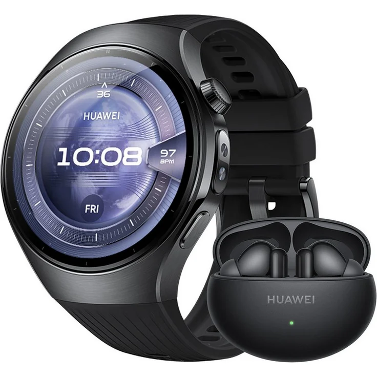 Huawei Watch 5 46mm Smartwatch, Fitness-Tracker mit EKG und SpO2-Messung, inklusive eSIM und NFC, Schwarz – Bild 1