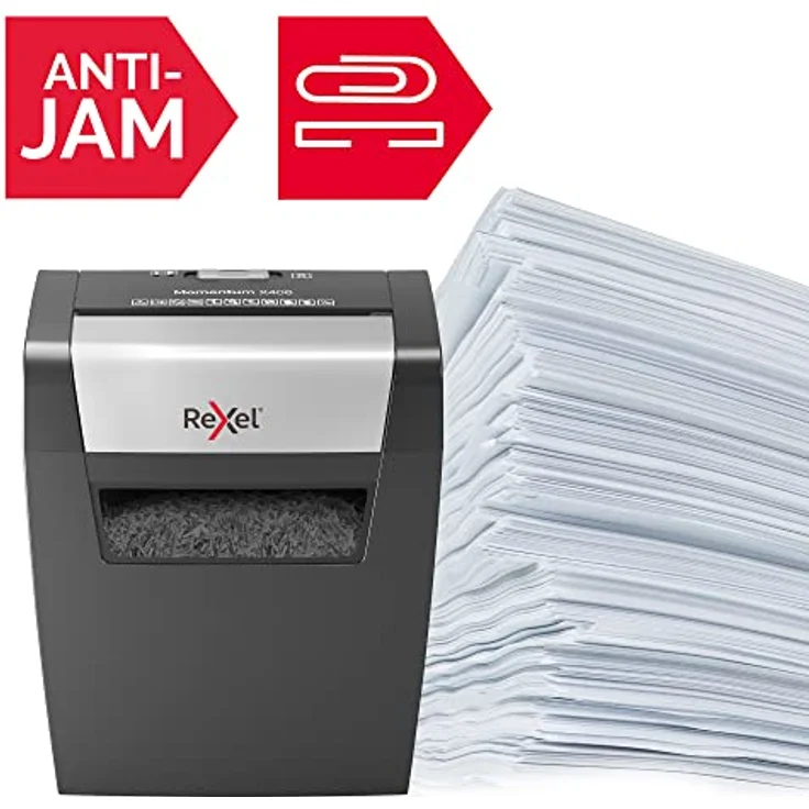Rexel Aktenvernichter Momentum X406, Sicherheitsstufe P4, Partikelschnitt, 6 Blatt Kapazität, 15L Abfallbehälter, Schwarz, 2104569EU – Bild 4