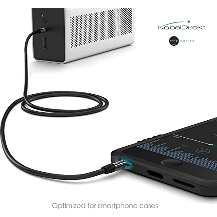 KabelDirekt - Aux Kabel, Audio & Klinkenkabel 3.5mm (Unzerstörbar konstruiert & geeignet für iPhones, iPads, Smartphones, MP3 Player, Tablet PCs, Autos & andere Stereo Geräte) - 2m - schwarz – Bild 5