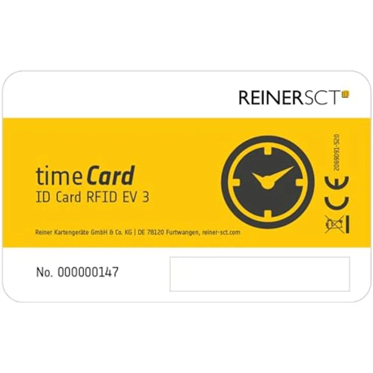 REINER SCT timeCard Premium Chipkarte 50 DES, Scheckkartenformat, 8K Speicher, weiß/gelb/schwarz – Bild 2