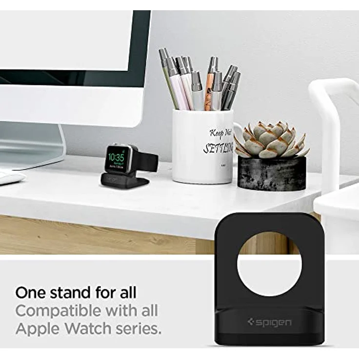 Spigen S350 Entwickelt für Apple Watch Ladestation Ständer für alle Serien 44mm - 42mm - 40mm - 38mm - Schwarz – Bild 4