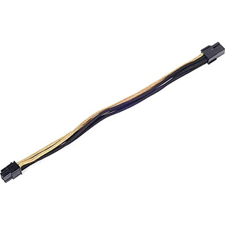 SilverStone SST-PP07-IDE6BG - Netzteil-Verlängerungskable 25cm 6pin auf PCI-E 6pin, schwarz-gold - Preisvergleich – Bild 3