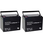 Akku kompatibel Ortopedia Cityliner 310/410 2X Mutipower 12V - 36Ah Zyklenfest AGM VRLA AKKUman Set