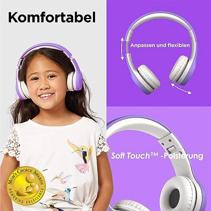 LilGadgets Connect+ Volume Begrenzte Wired Kopfhörer Mit Shareport Für Kinder Lila – Bild 3