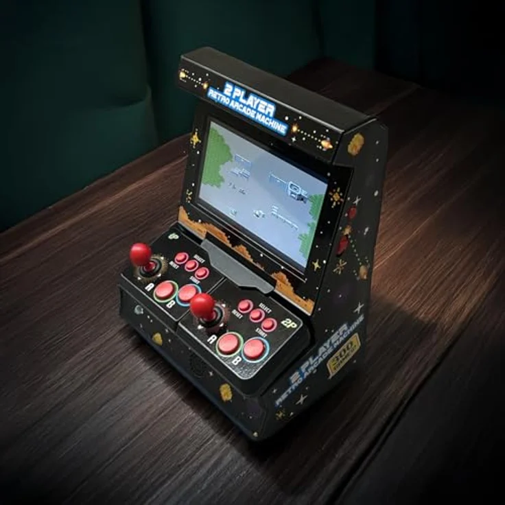 Mad Monkey Mini Arcade Machine, Retro-Konsole mit Dual-Controller und 300 integrierten 8-Bit Spielen – Bild 5