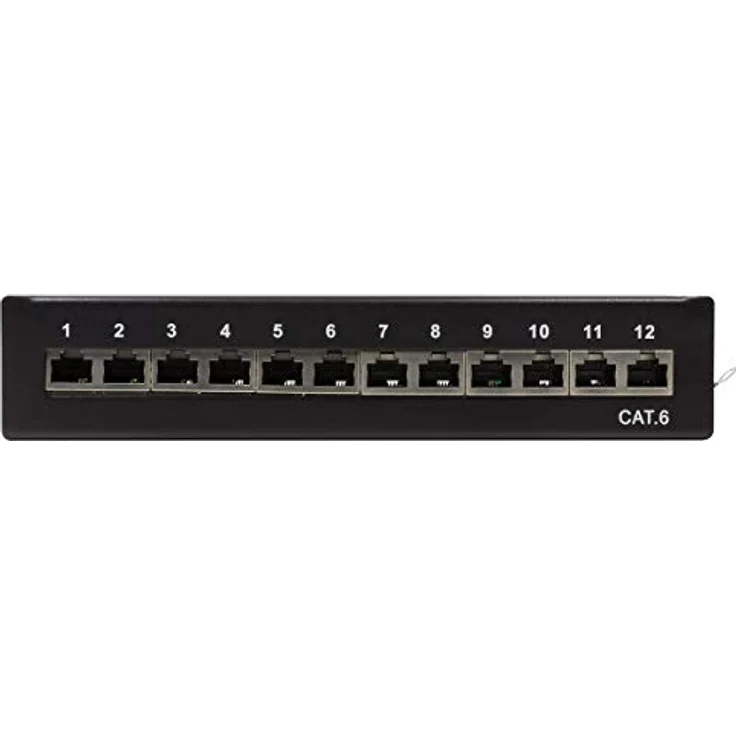 LogiLink NP0017 12 Port Patch-Panel CAT 6, kompaktes Verteilerfeld für Wand- und Tischmontage, geeignet für Fast- und Gigabit Ethernet und Power over Ethernet – Bild 3