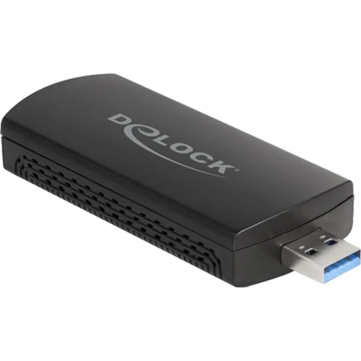DeLOCK Unknown Wi-Fi 6E Dualband WLAN USB Adapter AX5400 (2 x 2402 + 574 Mbps), Desktop Interface, schwarz – Bild 1