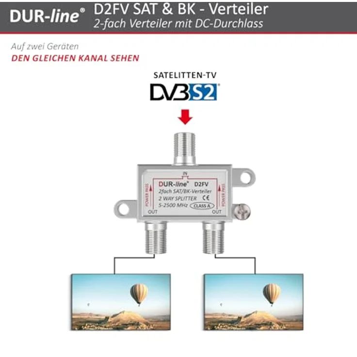 Dur-line BK-SAT- Verteiler 2-fach Frequenzbereich: 5 - 2500 MHz mit DC-Durchgang Schirmungsmaß: 100 dB – Bild 5