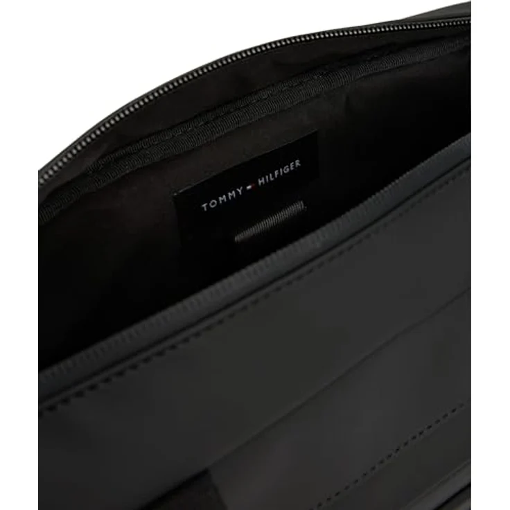 Tommy Hilfiger TH TPU COMPUTER BAG, Laptoptasche für Geschäftsreisen, schwarze Umhängetasche mit Vordertasche und verstellbarem Schulterriemen – Bild 4