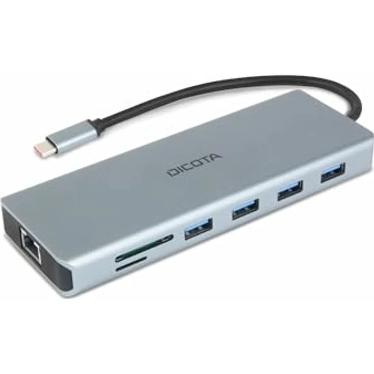 Dicota D32065 USB-C 13-in-1 Hub, Docking Station mit 4K HDMI/DP und 100W Power Delivery, Silber – Bild 2
