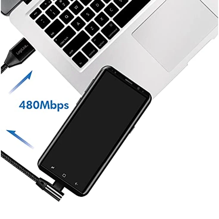 Logilink - USB-Kabel - USB-C (M) gewinkelt bis USB (M) gerade - USB 2.0 - 5 V - 3 A - 30 cm - Schwarz (CU0137) – Bild 8