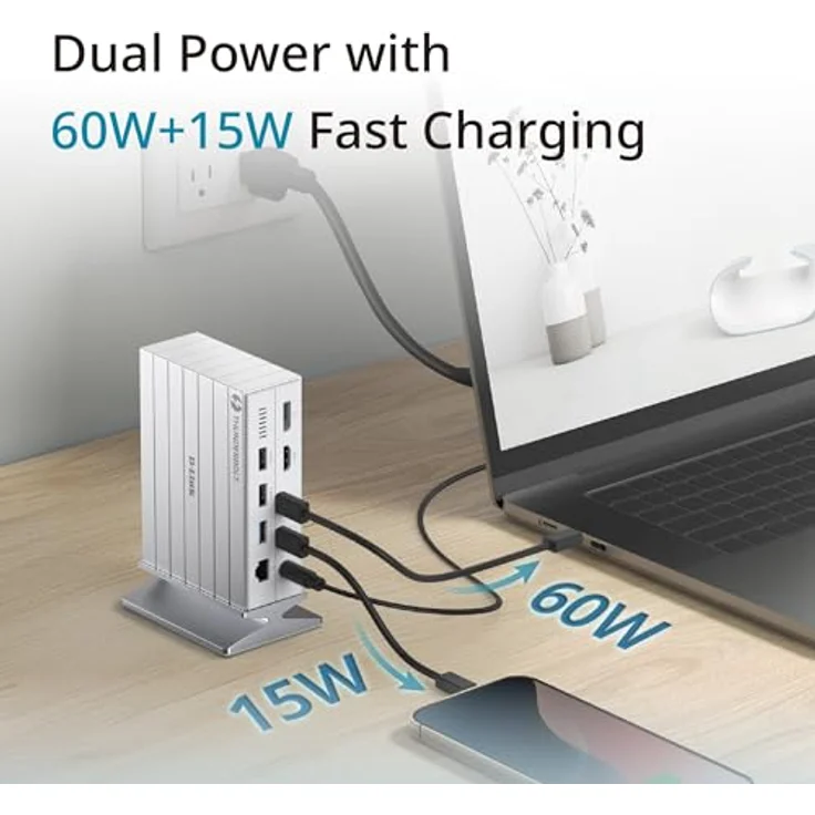 D-Link DUF-E01/E 14-in-1 Docking Station mit Thunderbolt 4, 135 Watt Ladeleistung und RJ45 Gigabit Ethernet Anschluss – Bild 8