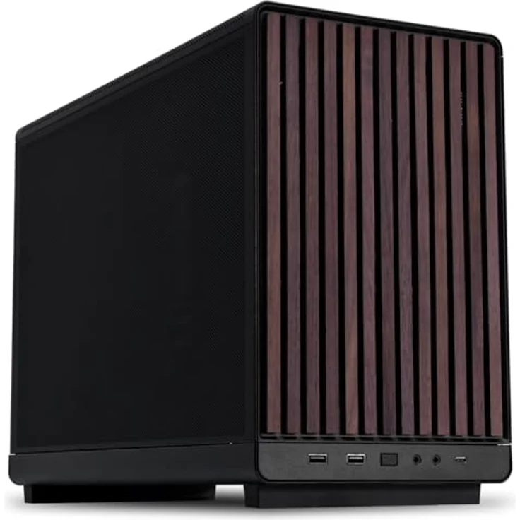 Lian Li DAN Cases A3-mATX Wood Edition PC-Gehäuse, Micro-ATX - Walnuss, schwarz - Kompaktes Gehäuse für Micro-ATX/Mini-ITX, Vier-Slot-GPU bis 415 mm, 360-mm-Radiator geeignet – Bild 9