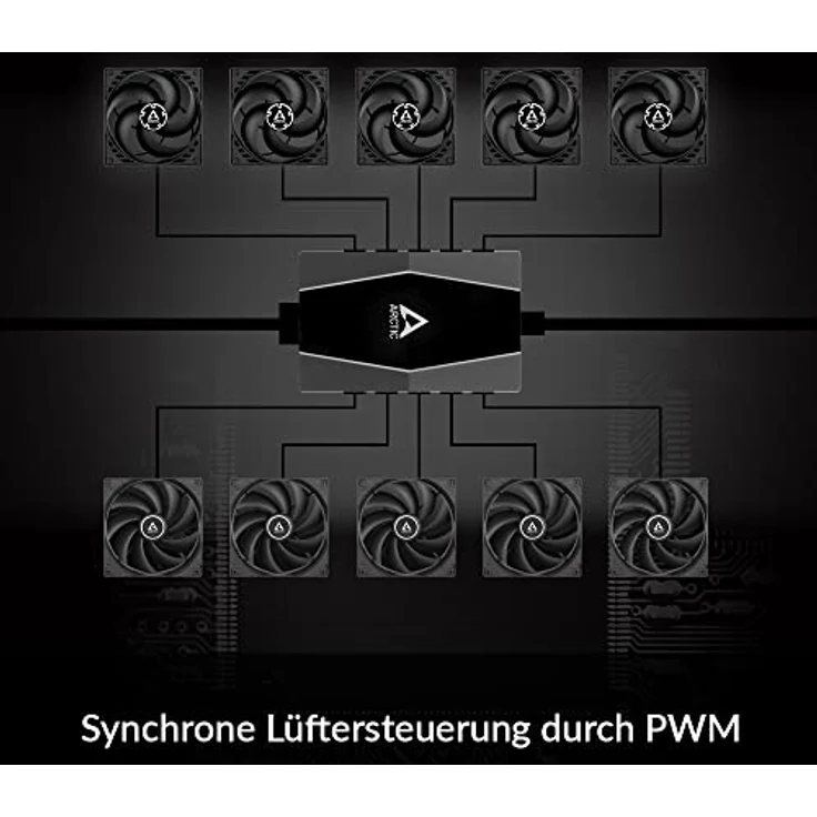 ARCTIC Case Fan Hub - 10-Fach PWM Lüfter-Verteiler mit SATA Power, Gehäuselüfter - Schwarz – Bild 4