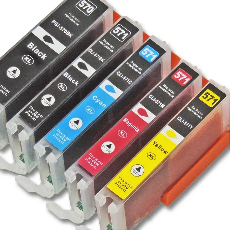 OTTO Kompatible Canon PGI-570 XL, CLI-571 XL Multipack 5-Farben Tintenpatronen, Schwarz, Cyan, Magenta, Gelb, 500-810 Seitenreichweite