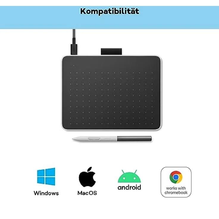 Wacom One S Grafiktablett Schwarz, Weiß 152 x 95 mm USB mit Bluetooth-Funktion – Bild 3