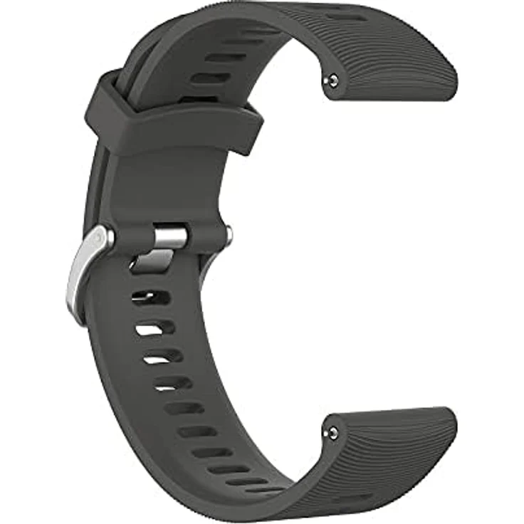 INF Armband für Garmin Forerunner 245, Silikonarmband mit 20mm Breite, wasserabweisend und belüftet, Schwarz – Bild 2