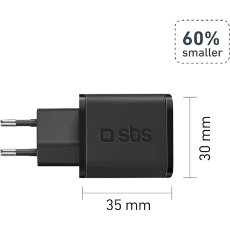 SBS 30W GaN USB-C Ladegerät Power Delivery, kompakt, Schwarz – Bild 8