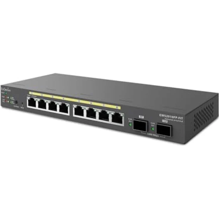 EnGenius EWS2910FP-FIT 8-Port GbE Netzwerk Switch, cloud-managed, lüfterlos, Grau, mit Power over Ethernet (PoE) und 110 Watt PoE-Budget – Bild 3