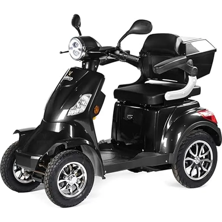 VELECO Faster Senioren Elektroroller Mit Sitz 1000w 60km E Scooter 4 Rädern - Große Akku-reichweite in Schwarz