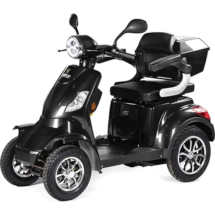 VELECO Faster Senioren Elektroroller Mit Sitz 1000w 60km E Scooter 4 Rädern - Große Akku-reichweite in Schwarz – Bild 1