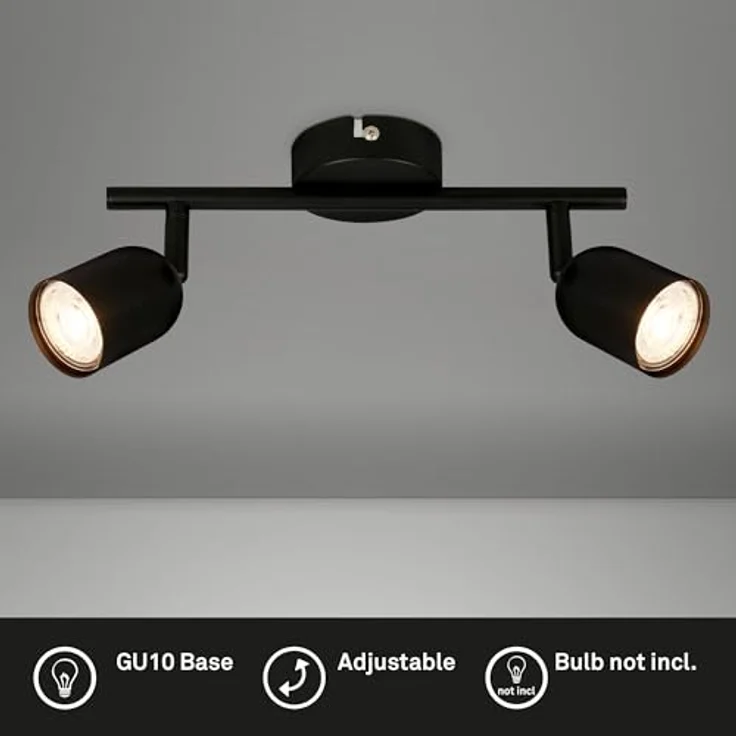 BRILONER – Deckenlampe, schwenkbar, matt-schwarz, für Wohnzimmer, Schlafzimmer, Küche – Bild 2