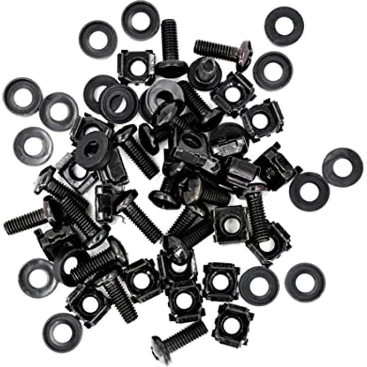 BIGtec 20 x M6 Käfigmuttern 19'' Montage-Schrauben Käfigmutternset Rackschrauben – Bild 3