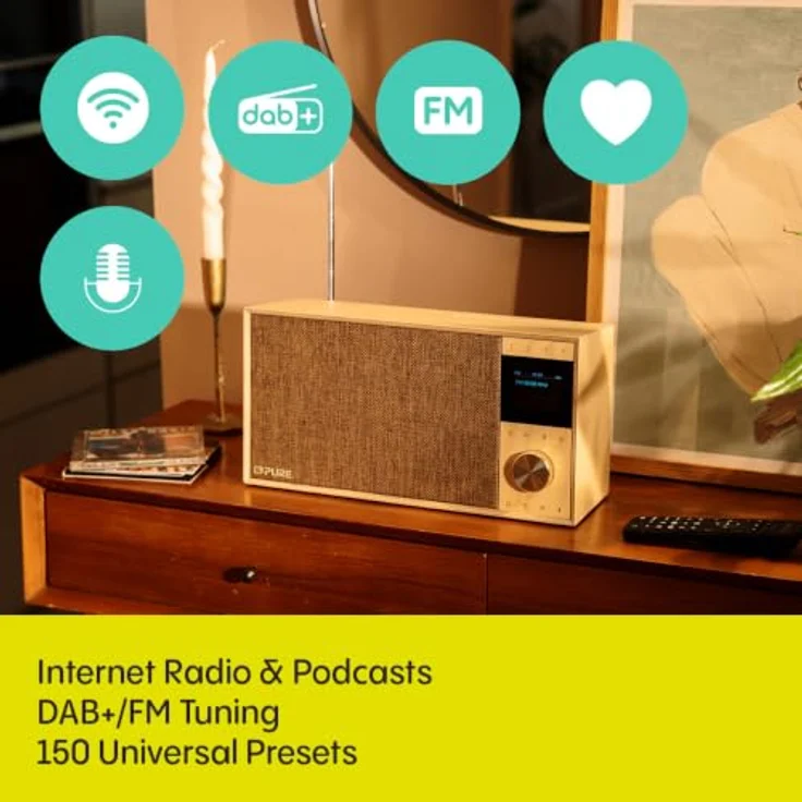 Pure Evoke Home II, All-in-One Musiksystem mit CD, DAB+/UKW, Bluetooth und 80W Stereo-Lautsprechersystem, Walnuss – Bild 4