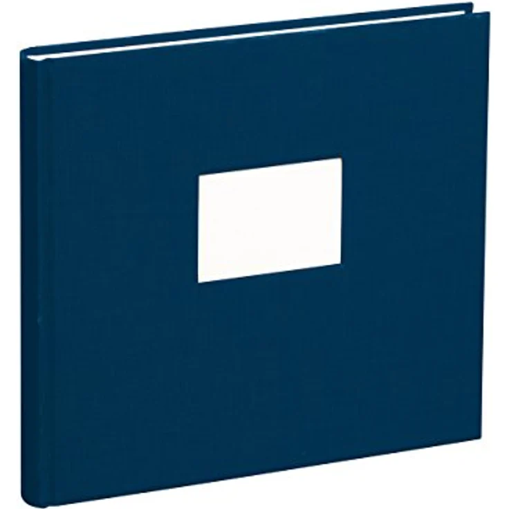 Semikolon 353519 Gästebuch – 25 x 23 cm – mit 180 blanko Seiten zum Selbstgestalten, Lesezeichen – marine dunkel-blau – Bild 1