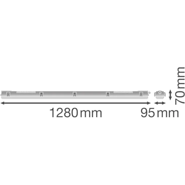 Ledvance LED Feuchtraumleuchte Feuchtigkeitsdicht Gehäuse Performance | Geeignet Für 2x120cm LED Röhre – Bild 4