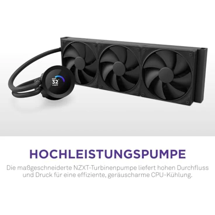 NZXT Kraken Plus 360, CPU Wasserkühler mit drei 120 mm Lüftern und maximaler Drehzahl von 2000 U/min, schwarz – Bild 3