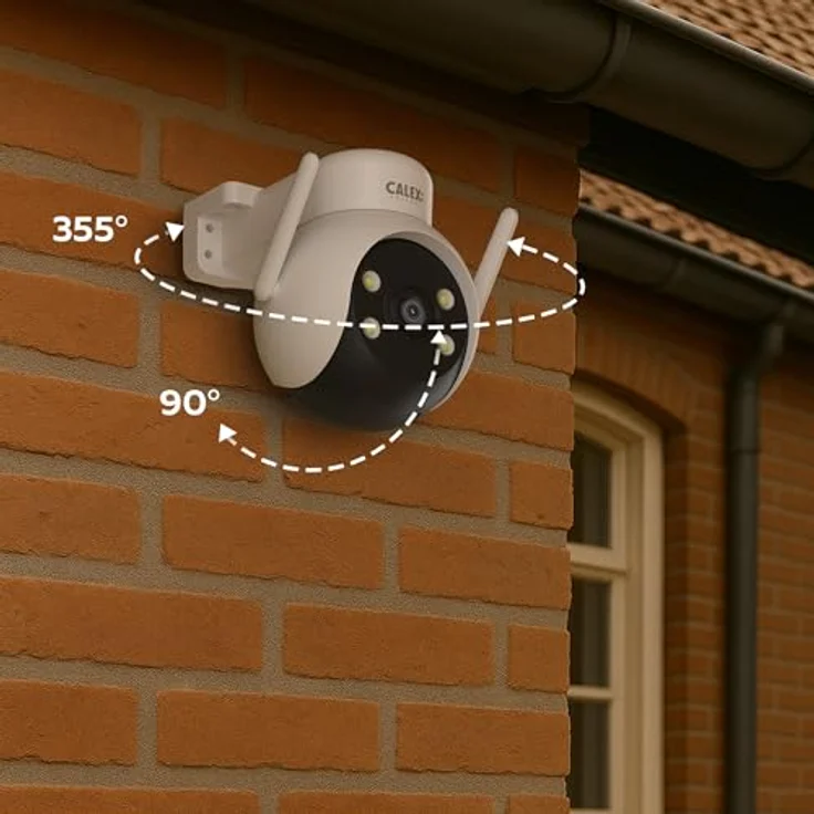 CALEX Smart Security Sicherheitskamera PTZ 2K, Outdoor-Kamera mit 355° Schwenk, Nachtsicht, 2-Wege-Audio & App-Steuerung, wasserdicht IP65 – Bild 5