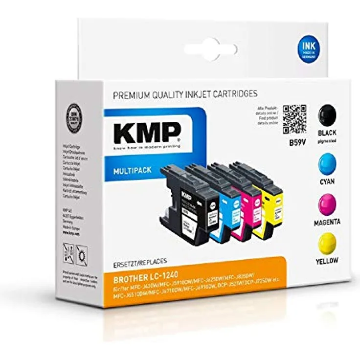 KMP Tinte B59V Multipack ersetzt Brother LC1240VALBP (alternativ zu B37V)