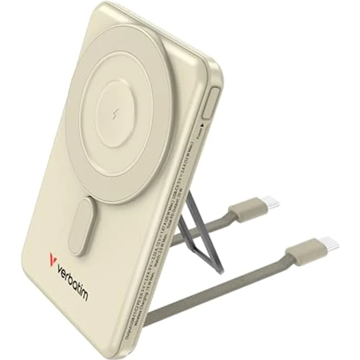 Verbatim Charge 'n' Go 2C Powerbank, 5000 mAh, kabelloses Laden, 20 W, gold – Bild 1