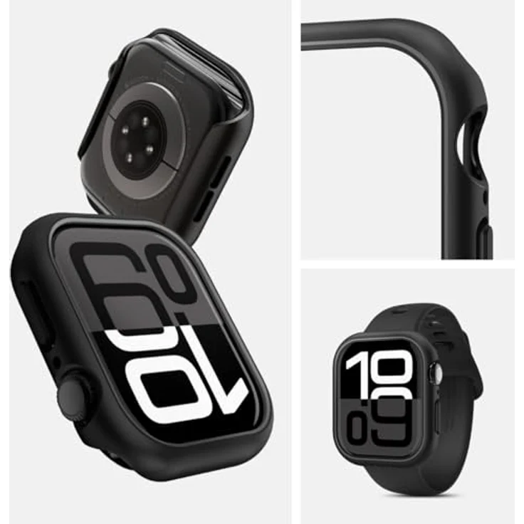 Spigen Thin Fit Hülle Kompatibel mit Apple Watch 10 42mm (2024) - Schwarz, Kratzerabwehr aus Polycarbonat, präzise Ausschnitte, erhöhte Ränder – Bild 3