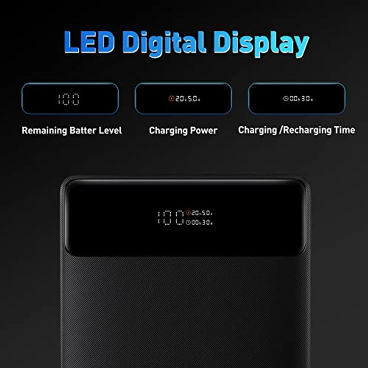 Powerbank Laptop Baseus PD 100 W 20000 mAh USB C Power Bank Slim Externe Batterien QC 4.0 Schnellladegerät für Laptops MacBook Air Dell Haiwei HP iPad iPhone 14/13 Samsung Galaxy Switch Airpods – Bild 4