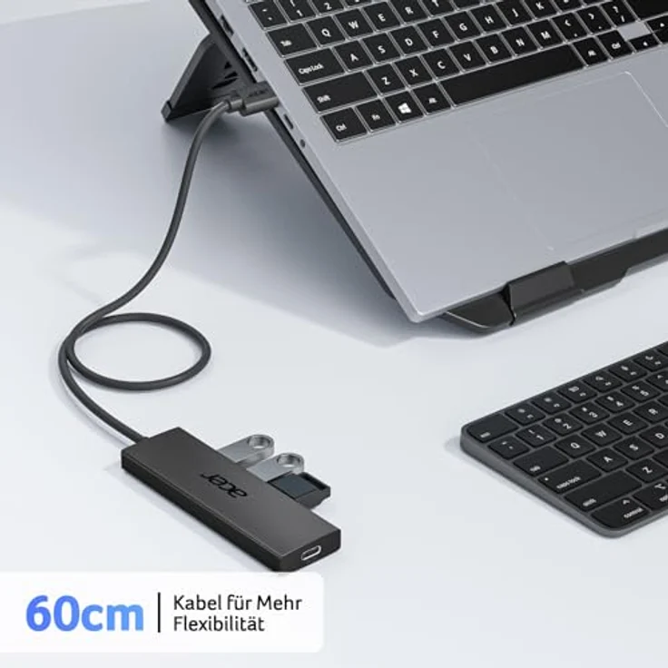 Acer USB 3.0 Hub, Ultra Slim 4*Typ-A Verteiler mit USB-C-Stromversorgung und 5 Gbps Übertragungsraten – Bild 5