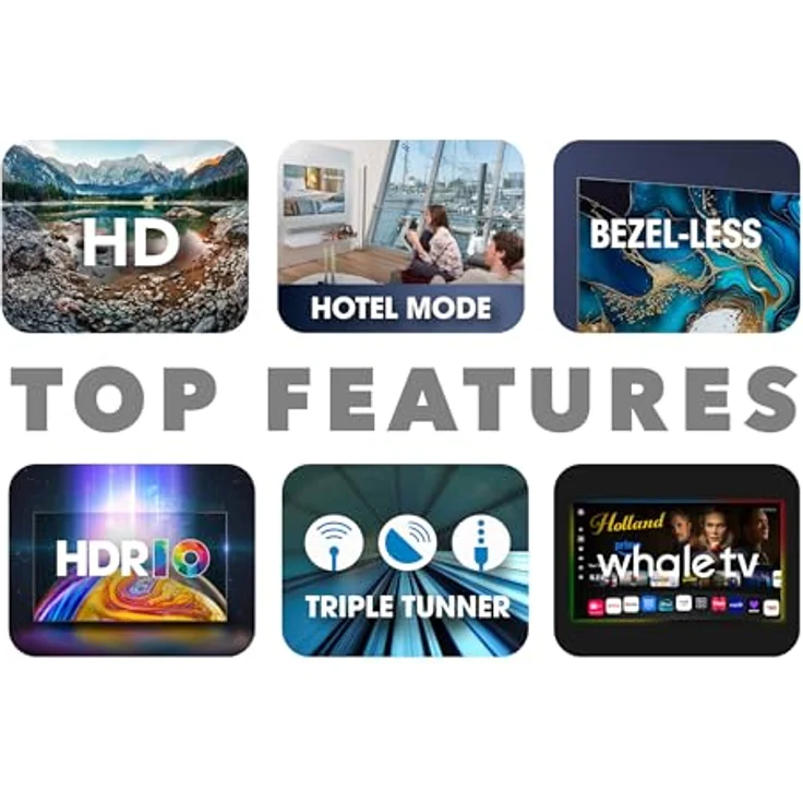 Smart Tech 32HH01K, 32 Zoll (80 cm) HD-LED-Fernseher mit Smart TV, Netflix, YouTube, Prime Video, Whale OS, 1366 x 768 Pixel – Bild 3
